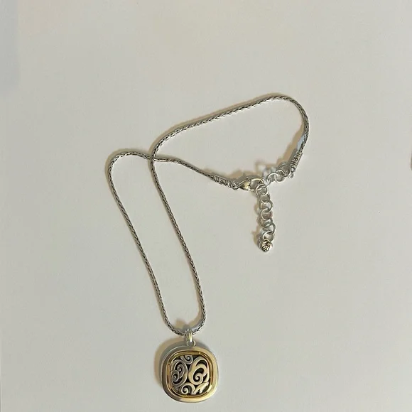 Brighton Silver/Gold Two Tone Spin Master Swirl Pendant Necklace. Retired 18” - Picture 3 of 5